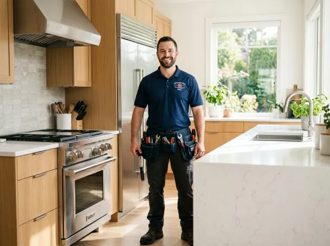 Appliance Repair Hero technician in a Beech Grove, IN kitchen after an appliance repair